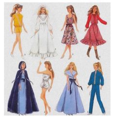 the paper dolls are all dressed up and ready to be made into clothes or dresses