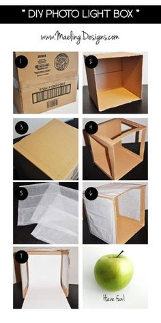 instructions to make a diy photo light box