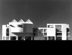 black and white photograph of an architectural building