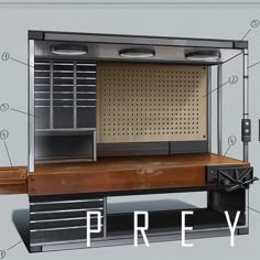 a drawing of an oven with the words prey below it