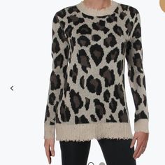 Beautiful Nwot Cheetah Sweater 100% Cashmere Destroyed Hem (On Purpose) Medium Weight Size M Moto Boots Outfit, Cashmere Outfits, Cashmere Color, Womens Cashmere, Print Trends, Fall Fashion Trends, Softest Sweater, Cashmere Sweater, Shirt Sale