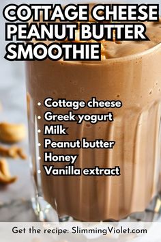 the recipe for cottage cheese peanut butter smoothie