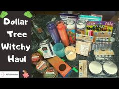 the dollar tree witch haul is full of supplies