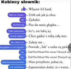 an image of a text message with the words kobiey slownik