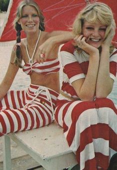 Retro Resort Fashion, Vintage Resort Wear, Stripes Aesthetic, 1970s Summer, 60s Summer, Vintage Fashion 70s, 70s Summer, 1970's Fashion