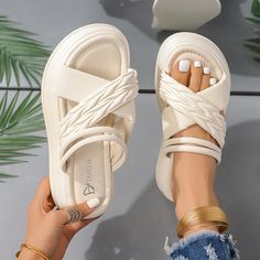 Sandal Platform, Platform Wedges, Platform Heels, Summer Shoes, Slide Sandals, Slip On Sandal, Amazon Tiktok, Women's Shoes Sandals, Open Toe