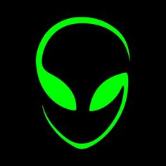 an alien head glows green on a black background with the word'alien'written below it