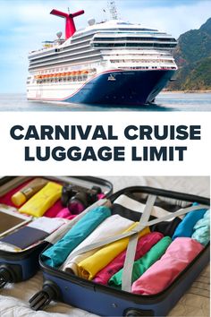 the carnival cruise luggage limit is open and ready to be packed