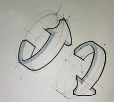 a drawing of the letters q and g