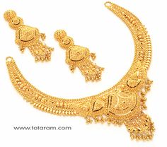 Real Gold Necklace Indian Jewelry, Cheap Gold Traditional Bridal Necklace, Indian Bridal Jewelry Sets Brides Totaram Jewelers, Affordable Gold Traditional Bridal Necklace, Indian Bride Gold Necklace, Tanishq Jewellery Gold Necklaces With Price, Simple Indian Gold Necklace Set, Traditional Gold Necklace Set, 22k Gold Necklace Swt