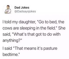 dad jokes about his daughter's bedtime routine on instagrams and twitter