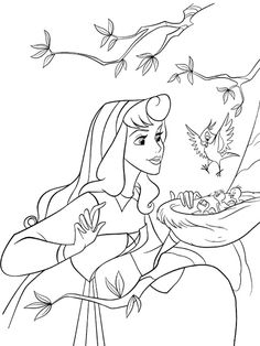 the princess from disney's sleeping beauty is shown in this coloring page for adults