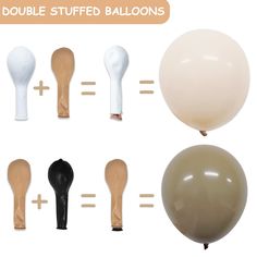 several balloons are shown with different shapes and sizes