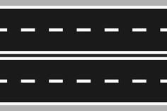 two black and white road lines with one line going through the center, while the other is