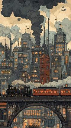 Steampunk victorian city vectors, photos and PSD files | Free download Victorian London Architecture, Gothic City Concept Art, Steampunk Environment Concept Art, Steampunk Architecture Concept Art, Steampunk City Aesthetic, Medieval Steampunk City, Steampunk World Building, Steampunk Wallpaper Backgrounds, Steampunk Fantasy City