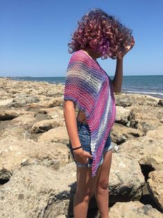 Knitted woman poncho summer shawl swimsuit cover pink shrug | Etsy Casual Summer Shawl One Size, Casual One Size Shawl For Summer, Casual Summer Shawl, Casual Beach Shawl For Summer, Casual Summer Shawl For Beach, Casual Summer Beach Shawl, Pink Bohemian Poncho For Spring, Spring Bohemian Pink Poncho, Bohemian Knitted Shawl For Beach