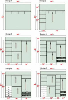 kitchen cabinet sizes with measurements for the doors and drawers in different styles, from top to bottom