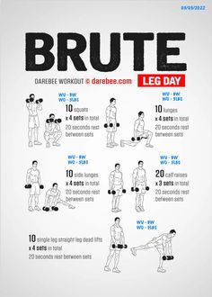 a poster with instructions for how to do the brute exercises on a white background