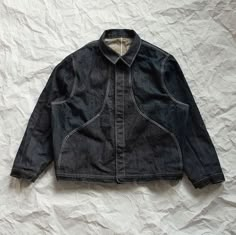 Men Button Up, Selvedge Denim Jacket, Japanese Denim Fashion, Cool Denim Jackets, Jeans Jacket Outfit Men, Men’s Jackets, Lily Larkin, Things To Sew For Men, Jacket Fits Men