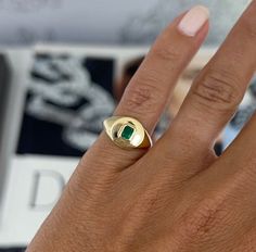 For a fresh take on this classic style, we flush-set an emerald for a little extra sparkle. This ring is perfect worn alone on a pointer or pinky! Available in 14k Yellow Gold, Rose Gold, and White Gold Total Carat Weight 0.25ct Made to order. Lead time is 2-4 weeks. Benefits of 14k Gold Jewelry Most loved for its durability and longevity Can be worn daily and requires less maintenance and care than plated, vermeil, or silver jewelry Sweat/water resistant so you can take your beloved pieces with Signet Pinky Ring, Emerald Blue, Pinky Ring, Lead Time, Pink Sapphire, Gold Rose, Citrine, Blue Sapphire, Gold Jewelry