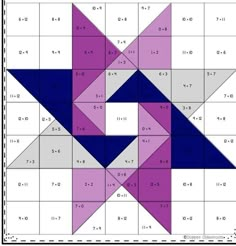 a purple and blue star quilt block