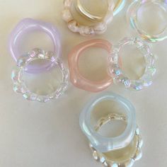 - Acrylic Ring - AB Clear Color and Pearl color - Size US 7 (Can fit US 6.5 - 7.5) - Made in Korea - All GORGIGI jewelry are shipping with custom box / Pouch Ring Resin, Mushroom Ring, Bubble Ring, Ring Pearl, Purple Mermaid, Acrylic Ring, Plastic Ring, Ring Stack, Resin Ring