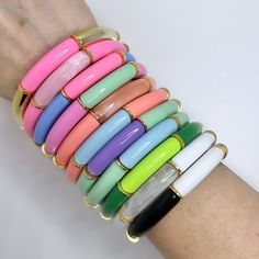 These bright bangle bracelets are so fun! They are bold but still lightweight! Stretchy with no clasp. Listing is for one bracelet- choose your color! Split Decision, Bangle Bracelets, Jewelry Bracelets, Split, Bangles, Beaded Bracelets, Bracelet, Etsy Uk, Quick Saves