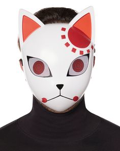 Show your fandom for your favorite anime with this Tanjiro Kamado Half Mask! This officially licensed mask, which features a red and white fox face, is a perfect choice for your next demon slaying adventure. With a look like this, you'll look just like your favorite character, Tanjiro! Officially licensed Material: Plastic Care: Spot clean Imported One size fits most Tanjiro Mask, Fox Face, Spencers Gifts, Half Mask, Tanjiro Kamado, White Fox, Gift Store, Spirit Halloween, Costume Accessories