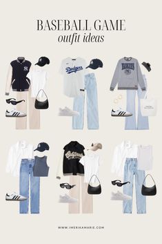 Casual Game Outfits, Cute Baseball Girlfriend Outfits, Cold Day Baseball Game Outfit, Stadium Game Outfit, Cute Baseball Game Outfit Spring, Football Game Outfit Aesthetic, Soccer Games Outfit Women, Fits With Baseball Hats