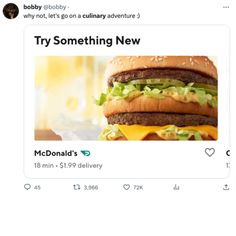 an instagram page for mcdonald's