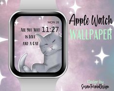 an apple watch with a cat on it