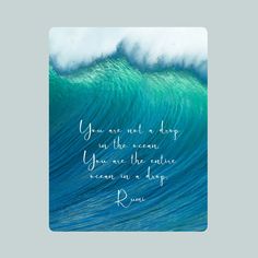 an ocean wave with the quote you are not a drop by the ocean, you have the same reason in a day