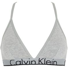 Calvin Klein Underwear Women Logo Band Cotton Jersey Triangle Bra ($40) ❤ liked on Polyvore featuring grey, cotton jersey and calvin klein underwear Grey Bra, Top Calvin Klein, Women Logo, Bra Outfit, Calvin Klein Bra, Strappy Bra, Cute Bras, Triangle Bra