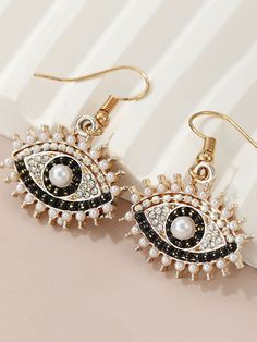 Sku CY-!124270 Material Imitation Pearls , Rhinestone , Alloy Feature Eye Shape , Figure , Contrast Color Occasion Casual , Vintage , Stylish Selection Type Earrings Accessories , Drop Earrings Color BLACK Size One_size Please consult the size chart we provide for this item's measurements to help you decide which size to buy.Please note: There may be 1-3cm differ due to manual measurement. CMINCH Length One_size 3.5 Drape Maxi Dress, Printed Balloons, Earrings Accessories, Eye Shape, Maxi Knit Dress, Eye Shapes, Bead Embroidery, Fun Prints, Unique Print