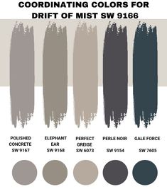 the different shades of paint that are used to create this color scheme for your home