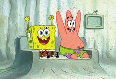 spongebob and patrick in the bathroom