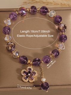 Lucky Fortune, Fancy Jewellery, Amethyst Bracelet, Bracelets Handmade Beaded, Crystal Flower, Kids Jewelry, Handmade Jewellery