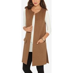 The Limited Sleeveless Wool Vest Khaki Outfit Outer, Camel Blazer, Outfits Con Jeans, Diy Clothes And Shoes, Sleeveless Sweater Vest, Cardigan Sweater Vest, Coats Women, Long Vests