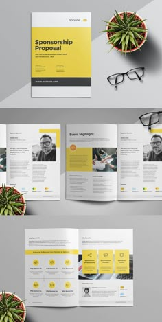 an image of a brochure with yellow accents