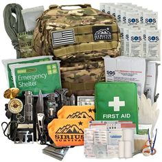 an emergency bag is packed with medical supplies and other items to be prepared for the rescue