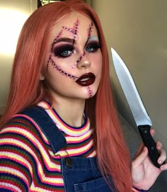 glam chucky 🔪 i have a tutorial on this which will be up tomorrow! it’s super easy as u guys have probably gathered i’m not one for special effects ____ wig: @evahairofficial products: @hudabeauty rose gold palette; imagic flash palette; @technic_cosmetics silver liquid shadow; @stargazerproducts silver glitter; #hudabeauty bawse and boy collector demi mattes ___ top is from @newlook and dress is from @asos ____ #halloweenmakeup #halloweencostume #halloween2018 #easyhalloweencostume #...