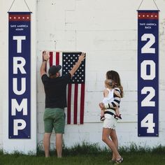 $16.99 KENPMA Trump 2024 Flag Take America Back Save America Again Large Banners Outdoor Porch Yard Sign Garden Door Wall Decorative Banner - Indoor/Outdoor Decorations Garden Door, Save America, Front Porch Signs, Hanging Banner, Outdoor Flags, Flag Sizes, Outdoor Decorations, Outdoor Porch, Garden Doors