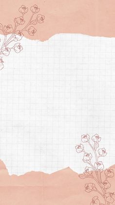 an old torn piece of paper with flowers on it