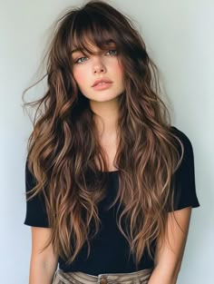 Versatile and Stylish Long Shaggy Hairstyles: Embrace Texture and Movement Long Shagged Layered Hair, Shaggy Long Haircuts With Bangs, 70s Long Shag With Bangs, Shag Long Wavy Hair, Shag Bangs Long Hair Straight, Long Shag Haircut With Bangs Thick Hair, Shaggy Long Bangs, Hairstyles 2025 Trends Long Hair, Shag Outfit