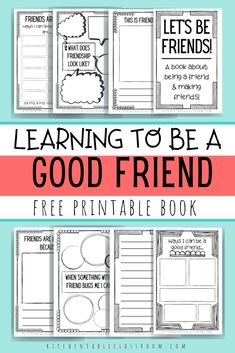 the free printable book for learning to be a good friend