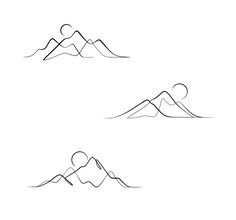 three mountains are shown in black and white