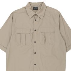 Description:Vintage beige Active Outdoor short sleeve shirt, fits large.GENDER: mens CONDITION: very good.STYLE: short sleeve shirtERA: 1990sCOLOUR: beigeFABRIC: cotton Beige Collared Short Sleeve Shirt With Pockets, Casual Beige Short Sleeve Shirt With Camp Collar, Beige Relaxed Fit Camp Shirt With Short Sleeves, Beige Relaxed Fit Short Sleeve Camp Shirt, Khaki Short Sleeve Shirt For Summer, Classic Khaki Short Sleeve Tops, Beige Relaxed Fit Short Sleeve Shirt, Classic Beige Cotton Short Sleeve Shirt, Classic Beige Short Sleeve Shirt