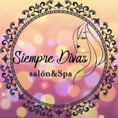 the logo for sempre divas salon and spa, with an image of a woman's face