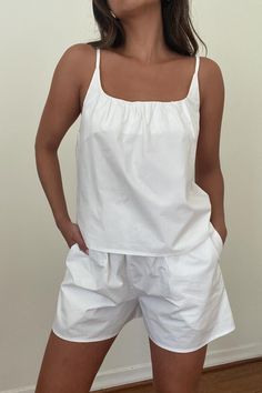 | Poplin Square Neck Tank and Shorts Sets | 100% Cotton * MODEL IS 5'7″ AND IS WEARING A SMALL Shorts Sets, Outfits Summer, Daily Look, Summer 2024, Cotton Poplin, Short Sets, Square Neck, Clothing Items, Knitwear