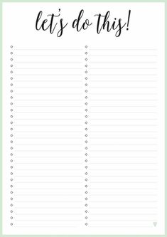 Let's Do This List Work Printable Free, Simple To Do List Template, To Do Template Free Printable, Free Printable To Do List Templates, Free Printable Notes Templates, To Do List Template Free Printable, List Template Free Printable, Work Printables, Life Planner Organization